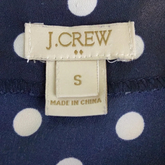 J. Crew Factory Navy & White Polka Dot Blouse - S - Picture 3 of 5